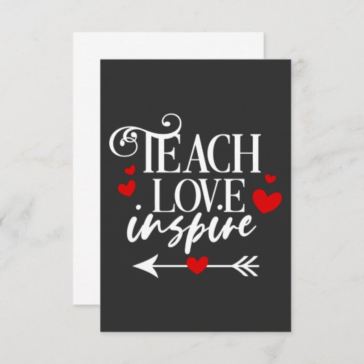 2/2 Teach Love Inspire Shirt kleuterleraren Bedankkaart (Voorkant / Achterkant)