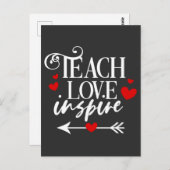 2/2 Teach Love Inspire Shirt kleuterleraren Briefkaart (Voorkant / Achterkant)
