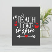 2/2 Teach Love Inspire Shirt kleuterleraren Kaart (Staand voorkant)