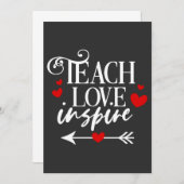 2/2 Teach Love Inspire Shirt kleuterleraren Kaart (Voorkant / Achterkant)