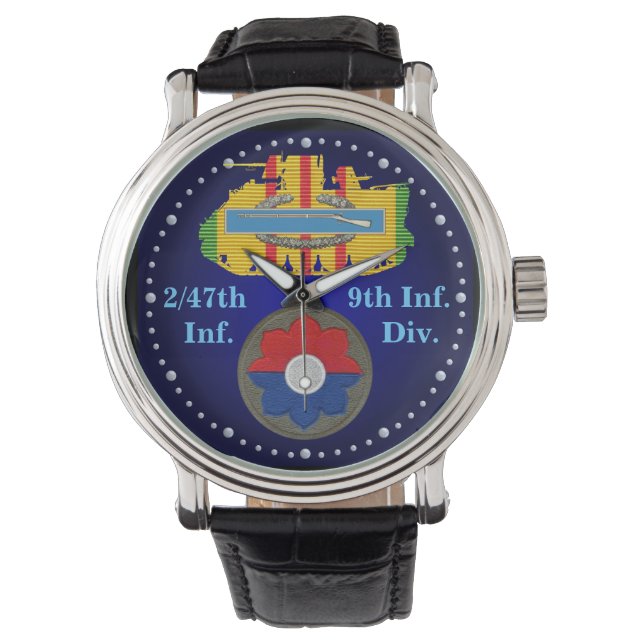 2/47th Inf. 9e div. CIB Track Watch Horloge (Voorkant)