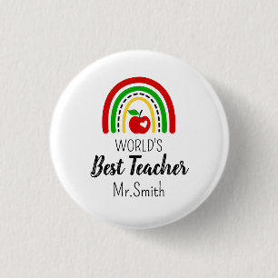 2,50 Cm Badge rond personnalisé de meilleur professeur du