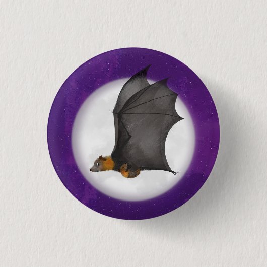 2,50 Cm Mignonne maman et bébé chauve-souris badge rond (Devant)