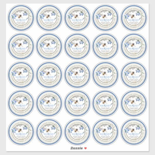 2.5"Achtertuin bijenkorf Apiary Duurzame Lotion Ba Sticker (Vel)