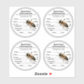 2,5" Heldere Australische Honing Voeding met Bij Sticker (Vel)