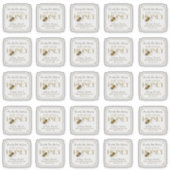 2,5-inch fancy Flying Bee Metallic Gold Honey-gren Sticker (Voorkant)