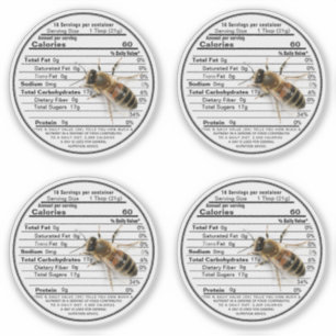 2,5-inch heldere mason-prik honing-voedingswaarde- sticker