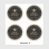 2,5-inch Manuka Honey Black Gold bee Label (Vel)