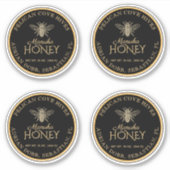 2,5-inch Manuka Honey Black Gold bee Label (Voorkant)