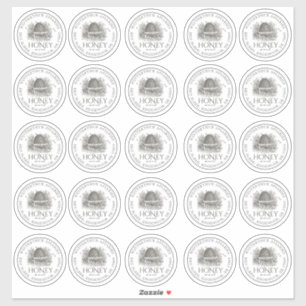 2,5-inch Wide Mason Honey Jar Label deksel