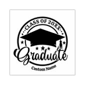 2,5-inch x 2,5-inch aangepaste Afstudeerders rubbe Rubberstempel (Afrduk)