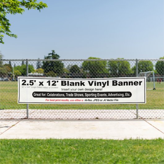 2.5' x 12' Ontwerp uw eigen Spandoek (Insitu)