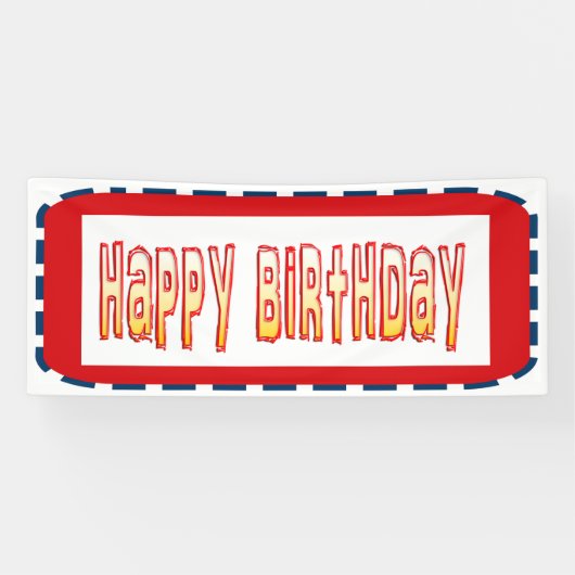 2.5' x 6' Banner HAPPYBirthday Happy+BIRTHDAY (Horizontaal)