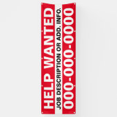 2,5 x 8' Help Gezochte banner (Verticaal)