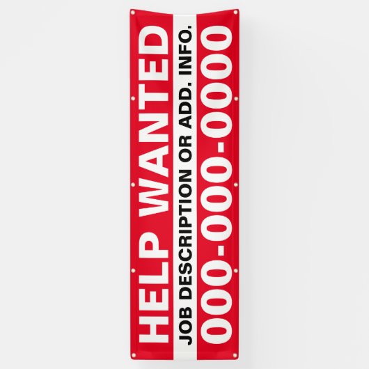 2,5 x 8' Help Gezochte banner (Verticaal)