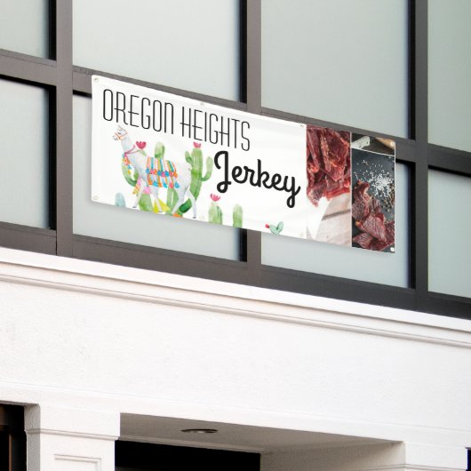 2.5'x6' Business Aankondiging Boho Llama Bohemian Spandoek (Buitenkant Gebouw)