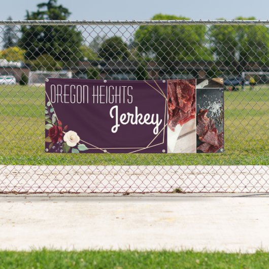 2.5'x6' Business Aankondiging Plum Paarse Rozen Go Spandoek (Insitu)