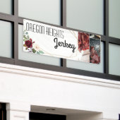 2.5'x6' Business Aankondiging White Roses Gold Geo Spandoek (Buitenkant Gebouw)