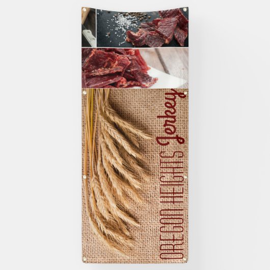 2.5'x6' Zakelijke Aankondiging Tarwe op Burlap Sac Spandoek (Verticaal)