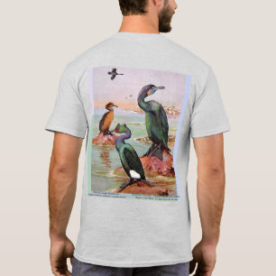 2 aalscholversoorten, voor- en achterkant kunstwer t-shirt