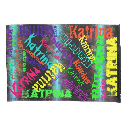 2 Aangepaste Hoesjes voor Neon Name Collage Pillow Kussensloop (Voorkant-Links)