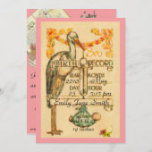 2 Aankondiging van een ronde roze stijl (Voorkant / Achterkant)