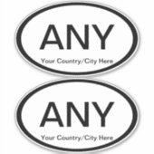 2 Aanpasbare ovale Euro Auto Stickers (Voorkant)