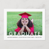 2 Afstuderen foto's Modern Minimal Graduation Part Uitnodiging Briefkaart (Voorkant)