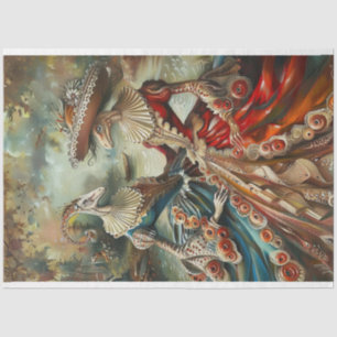2 Alligators Renaissance Era Decoupage Tissuepapier