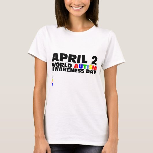 2 april, Wereld Autisme Bewustzijn Dag T-shirt (Voorkant)
