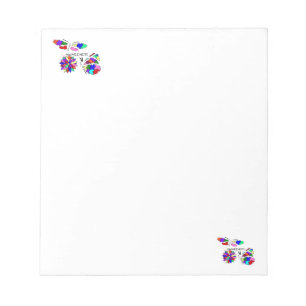 2 Autisme Awareness Butterflies with flower Notitieblok