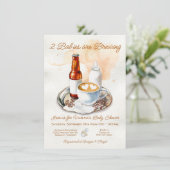 2 Baby's brouwen koffie bier babyfles shower Kaart (Staand voorkant)