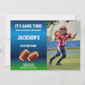 2 balles Football Anniversaire Invitations avec ph (Devant)