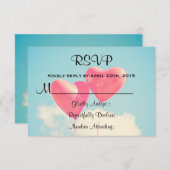 2 Ballons en forme de coeur rouge vif RSVP (Devant / Derrière)