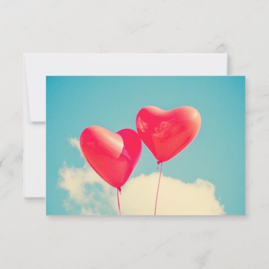 2 Ballons en forme de coeur rouge vif RSVP (Dos)