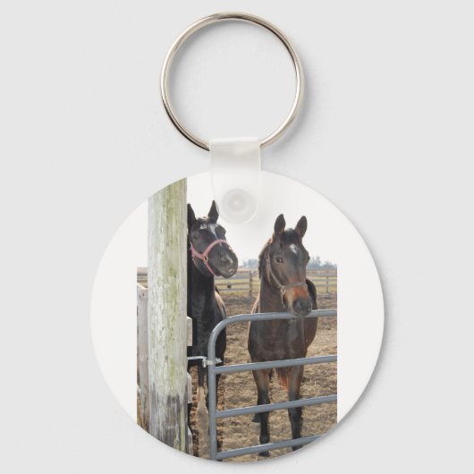 2 Barn Horses Sleutelhanger (Voorkant)