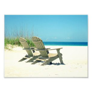 2 "Beach"-leerstoelen Foto Afdruk