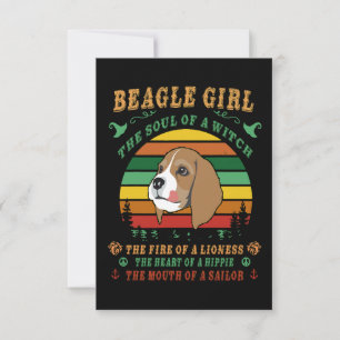 2 Beagle meisje hij ziel het vuur het hart de mond Bedankkaart
