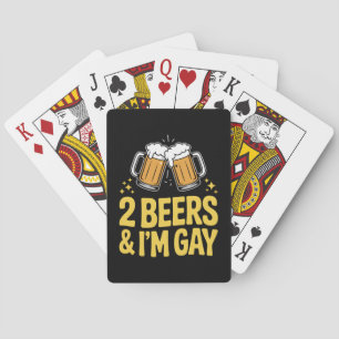 2 Beers & I'm Gay Funny LGBTQ Pride Ally Rainbow Pokerkaarten