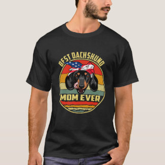 2 Beste Dachshund Moeder Ooit Vintage T-shirt