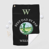 2 BESTE PAPA VAN PAR NAME AANGEPASTE MONOGRAM GOLFHANDDOEK (Insitu)