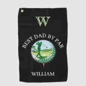 2 BESTE PAPA VAN PAR NAME AANGEPASTE MONOGRAM GOLFHANDDOEK (Voorkant)