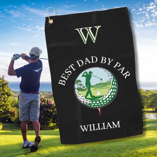 2 BESTE PAPA VAN PAR NAME AANGEPASTE MONOGRAM GOLFHANDDOEK