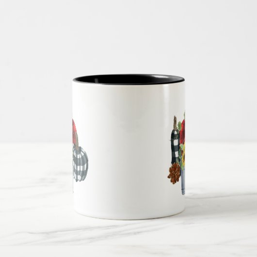 #2 | Bison rouge et noir et blanc Plaid Fall Mug (Centre)