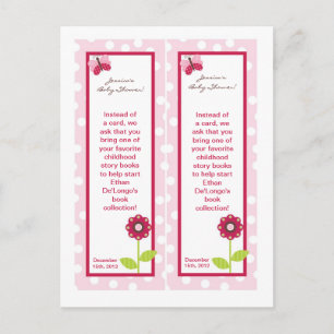 2 Bladwijzer Berry Garden Lady Bug Flower Pink Uitnodiging Briefkaart