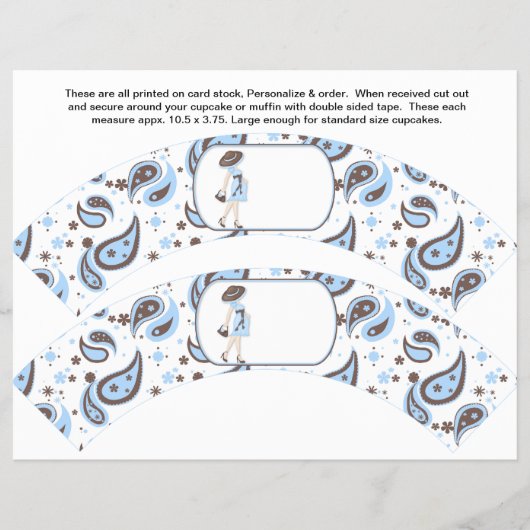 2 Blauw Baby shower - Aangepaste Cupcake-inktpanne Flyer (Voorkant)