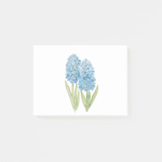 2 blauwe hyacinthinkt en waterverf post-it® notes