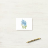 2 blauwe hyacinthinkt en waterverf post-it® notes (Op bureau)