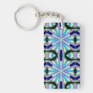 2 blauwe ster sleutelhanger