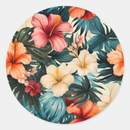#2 Bloemen Patroon Ronde Sticker